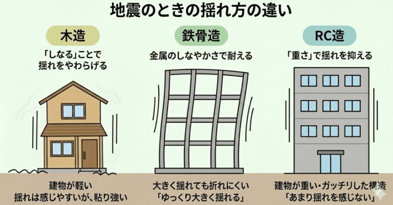 木造・鉄骨・RC造は、地震のときどう揺れ方が違うの？ - ゆうき未来ラボ一級建築士事務所